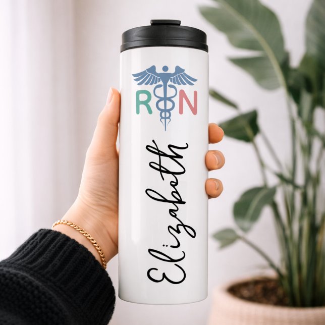 Custom RN Nurse Tumbler Gift for Nurse Graduation (Custom RN Nurse Insulated Tumbler Thank You Gift, Custom Nurse Tumbler Gift for Nursing Students)