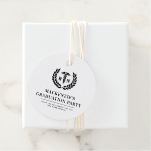 Custom RN Nursing School Graduation Party Favour Tags