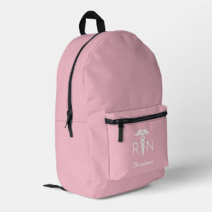 Custom RN Registered Nurse Graduation Pastel Pink Printed Backpack