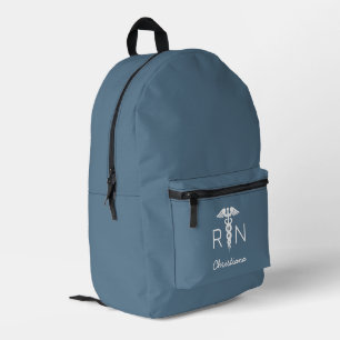Custom RN Registered Nurse Graduation Stone Blue Printed Backpack