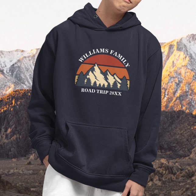 Custom Road Trip Mountain Sunset Family Reunion Hoodie (Creator Uploaded)