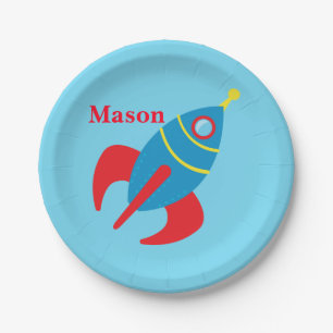 Custom Rocketship Paper Plate