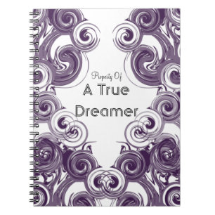 Custom Rolling Purple Abstract Spiral Pattern Notebook