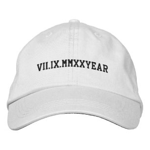 Custom Roman Numeral Date Anniversary Engagement Embroidered Hat