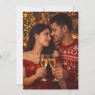 "Custom Romantic Christmas Couple Photo Holiday Ca