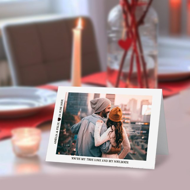 Custom Romantic Couple Photo Folded Card (Creator Uploaded)
