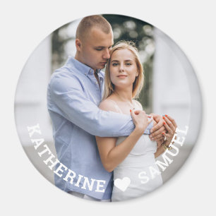 Custom Romantic Couple Photo with Names & Love Magnet