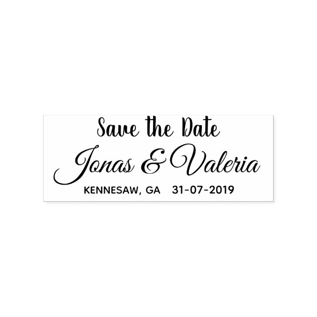 custom Romantic Save The Date Rubber Stamp (Imprint)