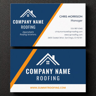 Custom Roofing Contractor House Repair Company Business Card