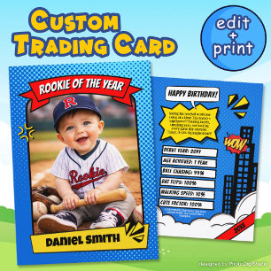 Custom Rookie Trading Card, Fun Rookie of the Year Calling Card