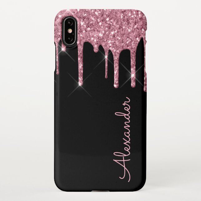 Custom Rose Gold Black Handwritten BUDGET iPhone Case (Back)