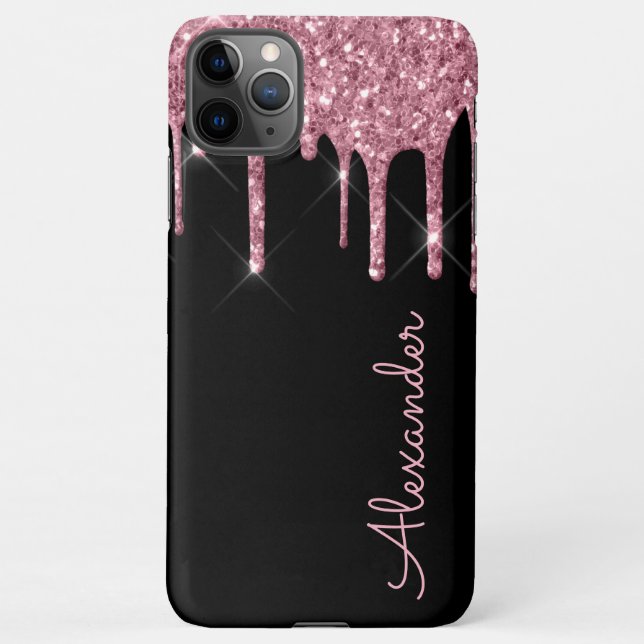Custom  Rose Gold Black Handwritten BUDGET iPhone Case (Back)