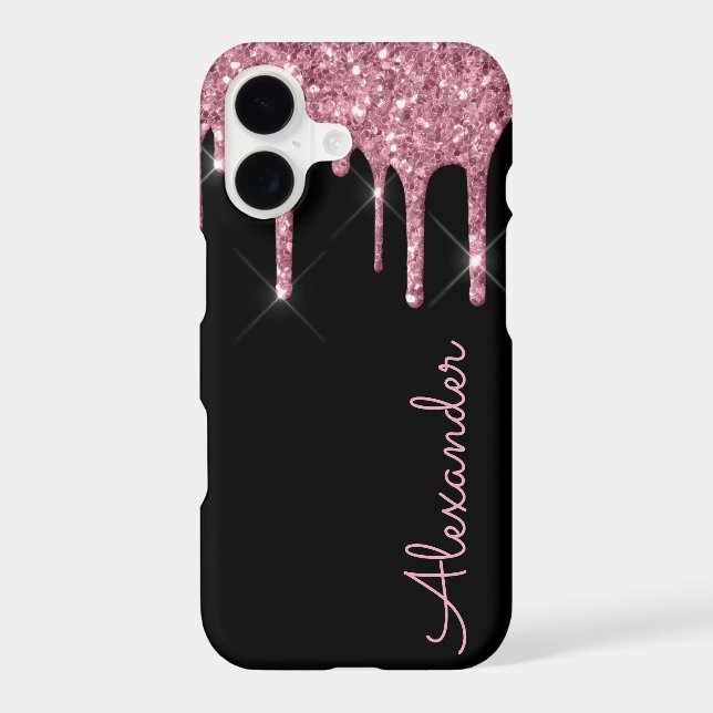Custom  Rose Gold Black Handwritten BUDGET iPhone Case (Back)