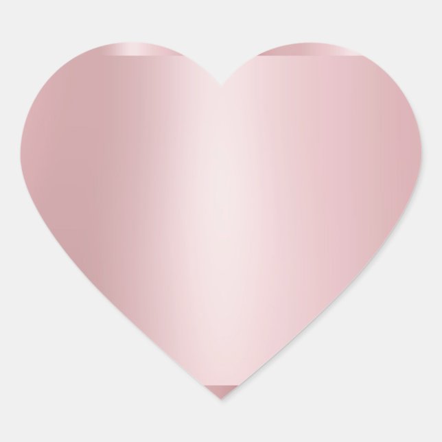 Custom Rose Gold Blank Template Modern Elegant Heart Sticker (Front)