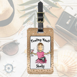 Custom Rose Gold Cartoon Cruise luggage tag