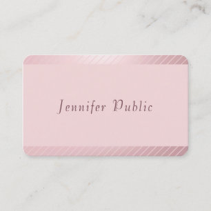 Custom Rose Gold Elegant Modern Trendy Simple Business Card