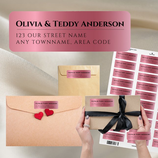 Custom ROSE GOLD Foil Look Elegant Event Address (Creator Uploaded)