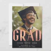 Custom Rose Gold Foil Nick Name GRAD Photo