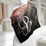 Custom Rose Gold Glitter Black Sparkle Monogram Bandana<br><div class="desc">Easily personalise this trendy elegant bandanna design featuring pretty rose gold sparkling glitter on a black brushed metallic background.</div>