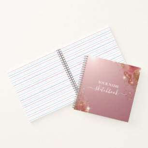 Custom Rose Gold Glitter Notebook – Elegant Sparkl