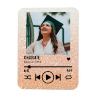 Custom Rose Gold Graduation Photo Song Playlist