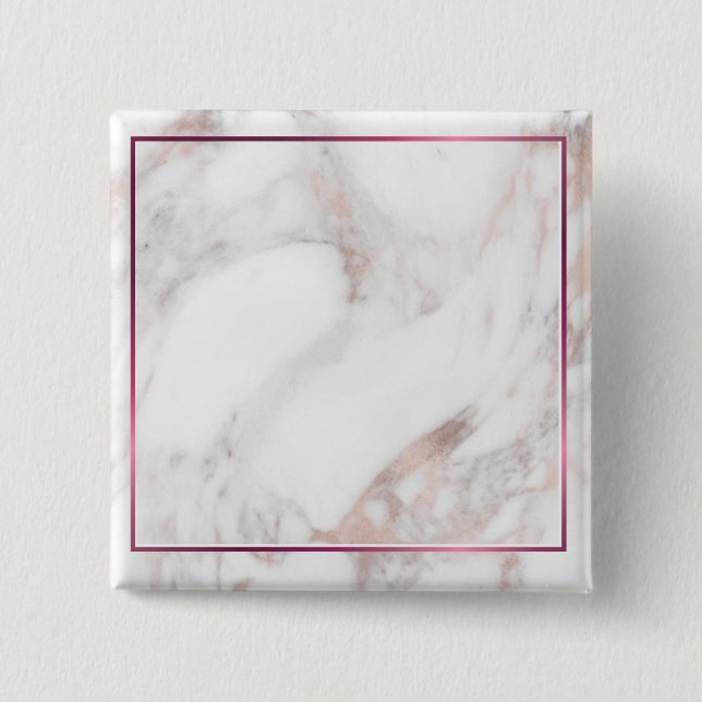 Custom Rose Gold Marble Elegant Blank Template 15 Cm Square Badge (Front)
