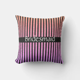 Custom Rose Gold Pink Glitter Bridesmaid Weddings Cushion