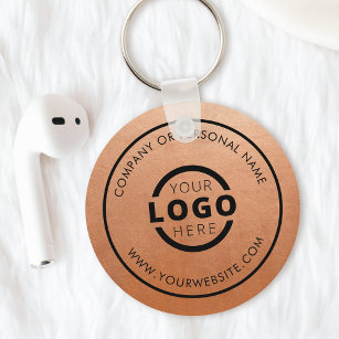 Custom Rose Gold Promotional Business Logo Branded Key Ring