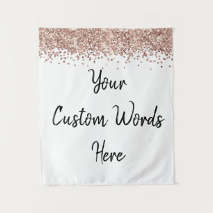 Custom Rose Gold & White Personalised Photo Booth Tapestry
