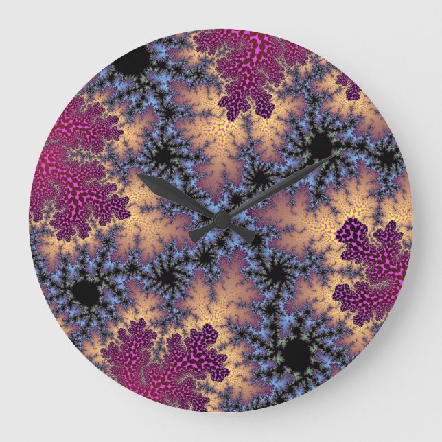 Custom Rose Peach Speckle Large Wall Clock (Front)