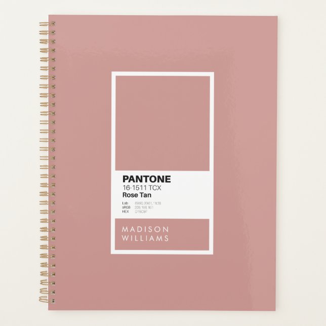 Custom Rose Tan Notebook | Personalised Journal Planner (Front)