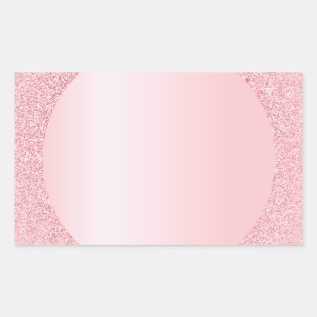 Custom Rosegold Glitter Blank Trendy Template Rectangular Sticker (Front)