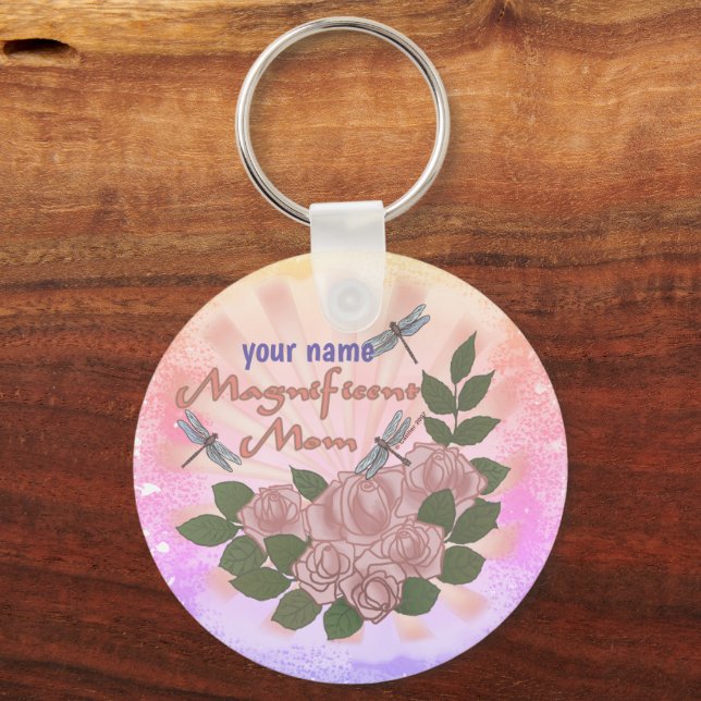 Custom Roses Magnificent Mum  Key Ring (Front)