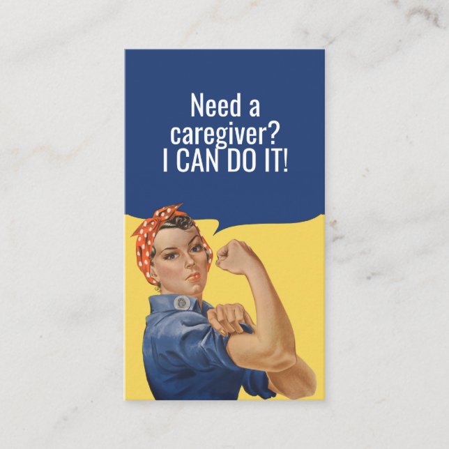 Custom Rosie The Riveter Caregiver Business Card (Front)