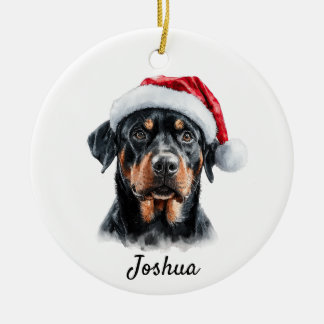 Custom Rottweiler Dog  Ceramic Tree Decoration