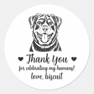 Custom Rottweiler Dog Wedding Favour Stickers