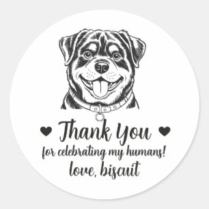 Custom Rottweiler Dog Wedding Favour Stickers