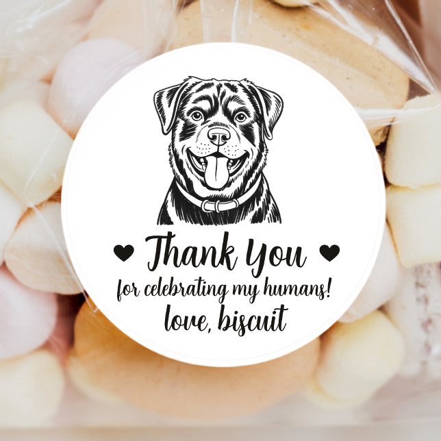 Custom Rottweiler Dog Wedding Favour Stickers (Creator Uploaded)