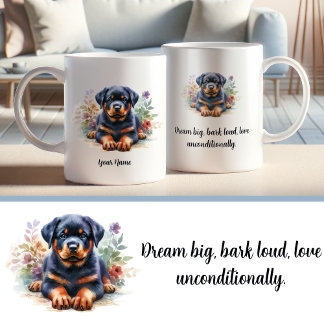 Custom Rottweiler Mug with Inspirational Quote
