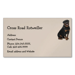 Custom Rotweiller Dog Pet Animal Logo Magnetic Business Card