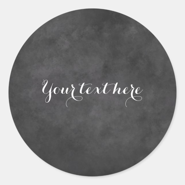 Custom round blackboard chalkboard wedding sticker (Front)