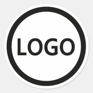 Custom Round Circle Business Logo Minimalist Plain Classic Round Sticker