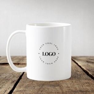Custom Round Circle Business Logo Minimalist Plain Coffee Mug
