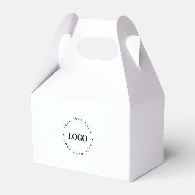 Custom Round Circle Business Logo Minimalist Plain Favour Box (Front Side)