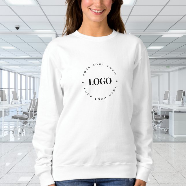 Custom Round Circle Business Logo Minimalist Plain Sweatshirt (Creator Uploaded)