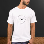 Custom Round Circle Business Logo Minimalist Plain T-Shirt<br><div class="desc">Promote your business with this cool t-shirt,  featuring custom logo template! Easily add your own logo by clicking on the "personalise" option.</div>