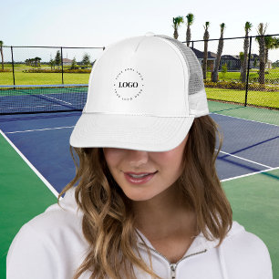 Custom Round Circle Business Logo Minimalist Plain Trucker Hat