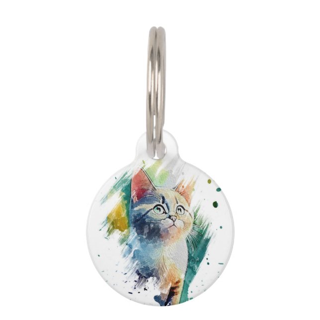Custom Round Colourful Painting Pet ID Tag (Front)