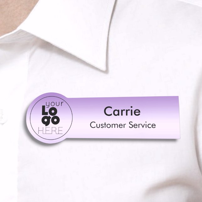 Custom Round Logo Metallic Violet Purple Name Tag (Creator Uploaded)