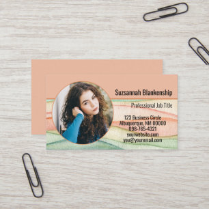 Custom Round Photo Small Business Colourful Business Card